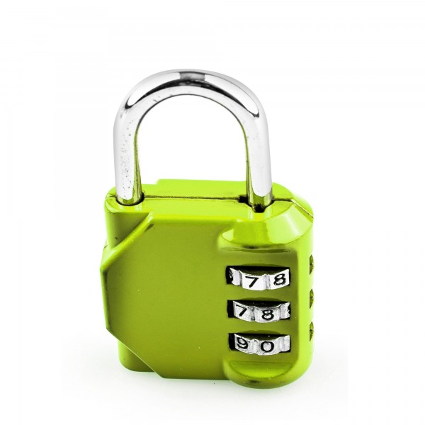 Candado combinacion 3 num. verde 30mm.