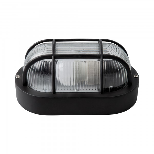 Aplique oval negro ip54 e27 max40w