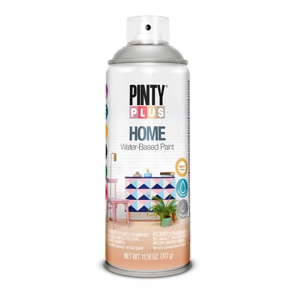 Pintura acrílica spray home water-based 520 cc rainy grey hm417 (pack 2 unidades)