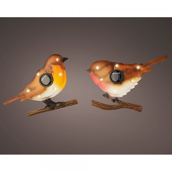 Figura solar de pájaro metálico, colores surtidos, 18 x 4,5 x 12 cm