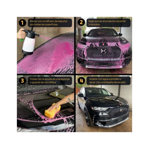 Billionaire Pink Snow Foam Champú con Espuma Activa Rosa Alto Poder de Limpieza no Mancha Aroma a Frutos del Bosque 500ml