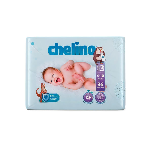 Chelino Love Talla 3 4-10 Kg 36 Unidades