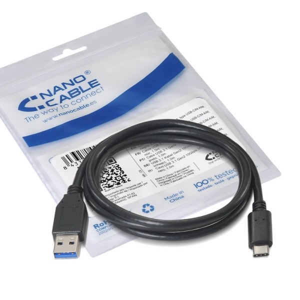 Nanocable cable usb 3.1 gen2 10gbps3a usb-c/m-a/m