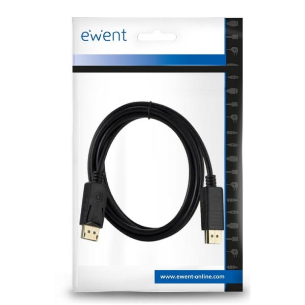 Ewent cable displayport 4k @ 60hz, a/a awg28, 2mt