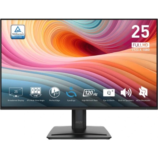 Msi mp251 e2 monitor 24.5" ips 120h vga hdmi dp