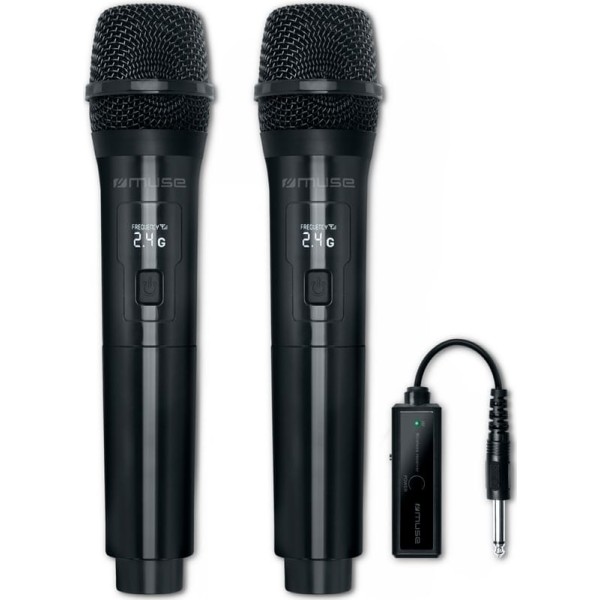 Muse mc-50 wi negro / pack de 2 micrófonos inalámbricos