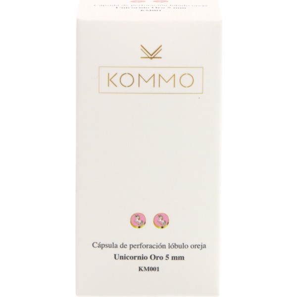 Kommo Pendiente Baño Oro 24k Unicornio 5 mm