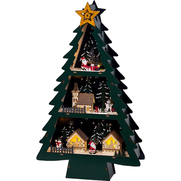 Escena navideña en árbol con led 33 x 9 x 55 cm