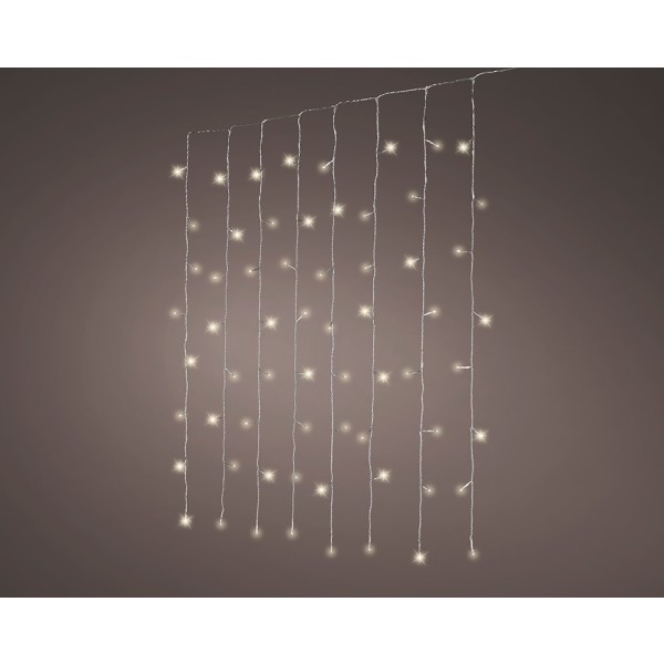 Cortina led multifunción interconectable, luz blanca cálida, 200 leds, 1,5 x 2 m