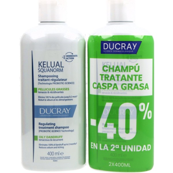 Ducray Kelual Aquanorm  Caspa Grasa 400 ml + 400ml Promo
