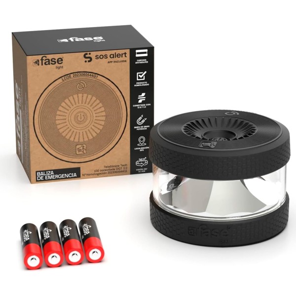 Fase light baliza v-16 conectada / baliza geolocalizada conectada dgt / luz de emergencia v16