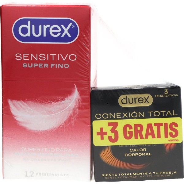 Durex Preservativo Sensitivo Control Total 12ud + Conexion Total 3ud Promo
